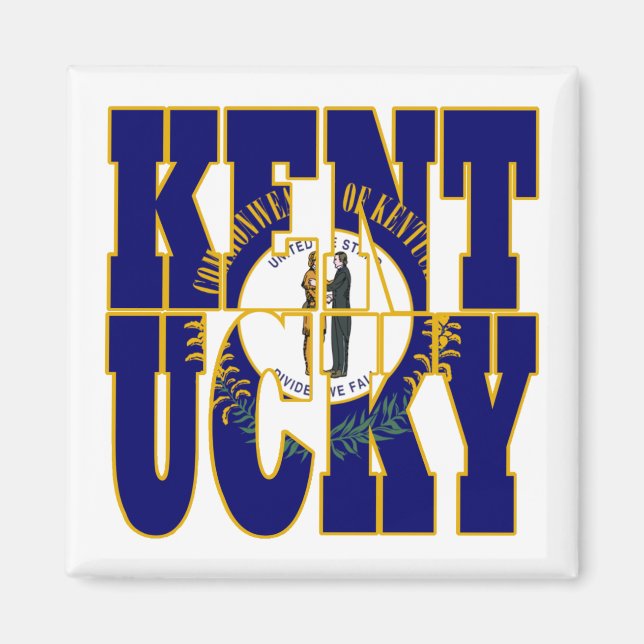 Text der Kentucky-Flagge Magnet (Vorne)