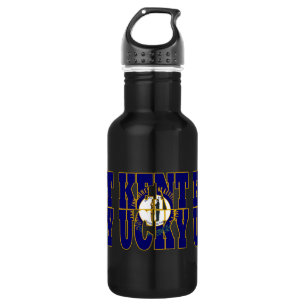 Text der Kentucky-Flagge Trinkflasche