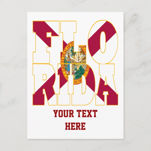 Text der Landesflagge in Florida Postkarte (Vorderseite)