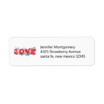 Text der roten Liebe in fett formatierten Blockbuc