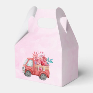 Text der roten Liebe in fett formatierten Blockbuc Geschenkschachtel