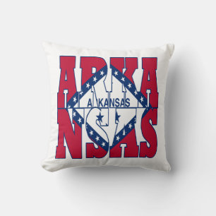 Text der Staatsflagge Arkansas Kissen