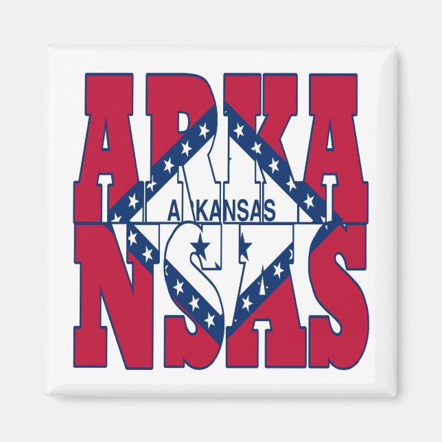 Text der Staatsflagge Arkansas Magnet (Vorne)