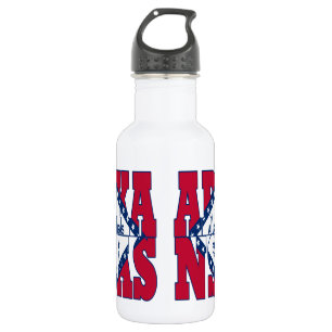 Text der Staatsflagge Arkansas Trinkflasche