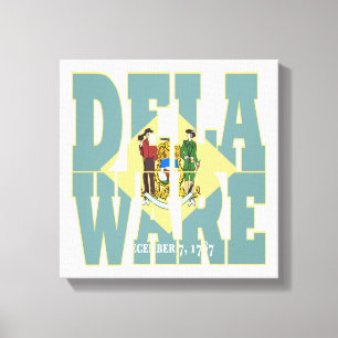 Text der Staatsflagge Delaware Leinwanddruck