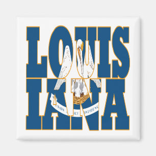 Text der Staatsflagge in Louisiana Magnet