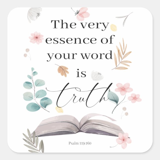 Text des Jahres 2023 JW Psalm 119:160 Quadratischer Aufkleber (Vorderseite)