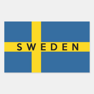 Text des Ländermarkensymbols für Schweden Rechteckiger Aufkleber