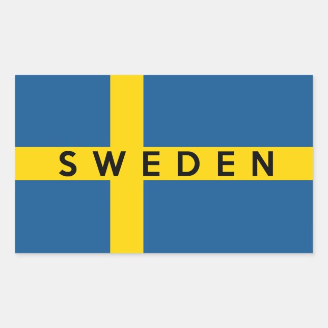 Text des Ländermarkensymbols für Schweden Rechteckiger Aufkleber (Vorderseite)