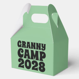 Text des Retro-Granny-Camps Geschenkschachtel