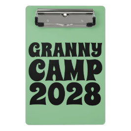 Text des Retro-Granny-Camps Mini Klemmbrett