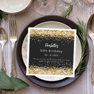 Text des schwarzen Goldene Namens Serviette