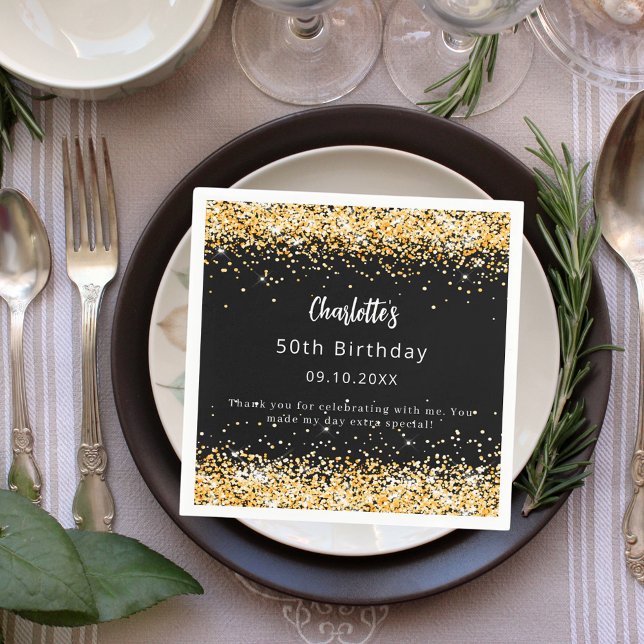 Text des schwarzen Goldene Namens Serviette (Von Creator hochgeladen)