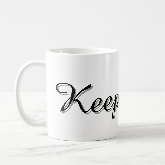 Text Design Mug Kaffeetasse (Links)