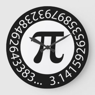TEXT DESIGN Pi Number  Mathematical symbol Große Wanduhr