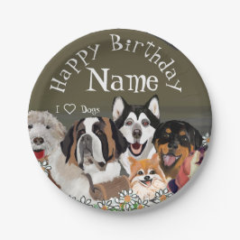 Text Dog Pack Club anpassen Pappteller