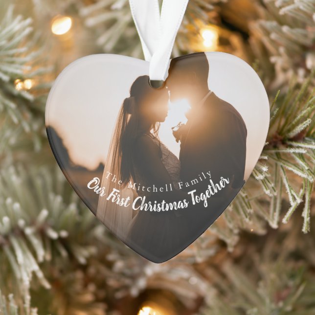 Text Foto Unsere ersten Weihnachten als Verlobt Ve Ornament (Baum)