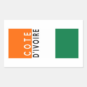 Text für das Ländersymbol cote d'ivoire Rechteckiger Aufkleber