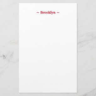 Text für den Markennamen rot Briefpapier