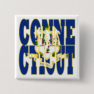 Text für die Flagge des Connecticut-Staates Button