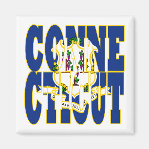 Text für die Flagge des Connecticut-Staates Magnet