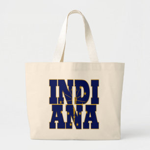 Text für die Staatsflagge von Indiana Jumbo Stoffbeutel