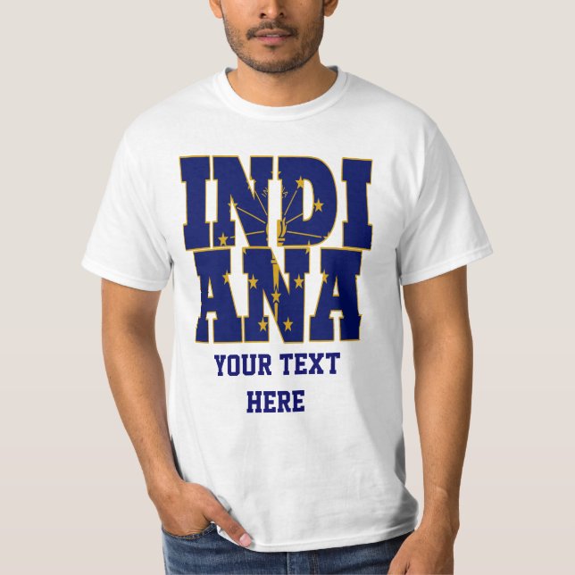 Text für die Staatsflagge von Indiana T-Shirt (Vorderseite)