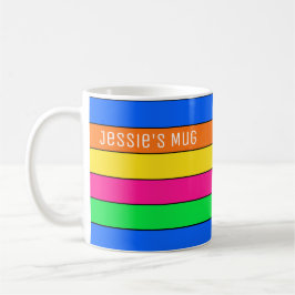 TEXT FÜR HELLE NEON FLUORESCENT FARBSTRIPIERTE LIN KAFFEETASSE