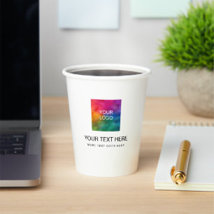 Text für Papercup-Firmenlogo hier Elegante Vorlage Pappbecher