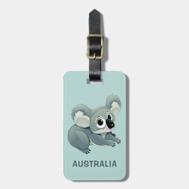 Text-Gepäckumbau des niedlichen Koala Gepäckanhänger (Vorderseite vertikal)