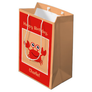 Text-Geschenktaschen der glücklichen Krabbe Mittlere Geschenktüte