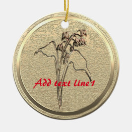 Text-Gold-Lilie des Tals hinzufügen Keramik Ornament