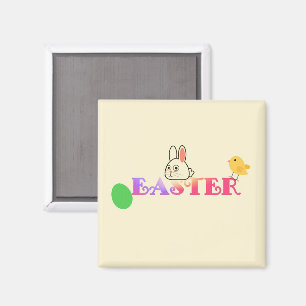 Text, Hase und Chic Osterthema Magnet