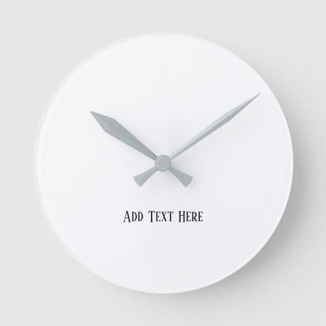 Text hier Text runder Acrylgrau hinzufügen Runde Wanduhr (Vorderseite)