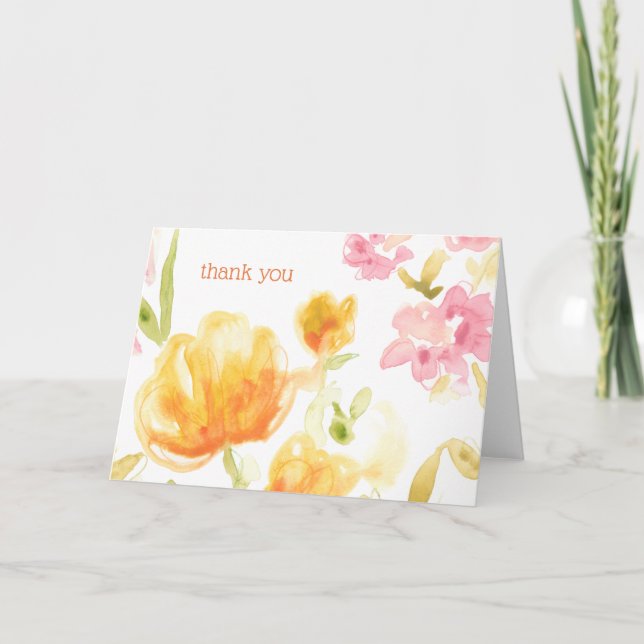 Text hinzufügen | Floral Song I Dankeskarte (Vorderseite)