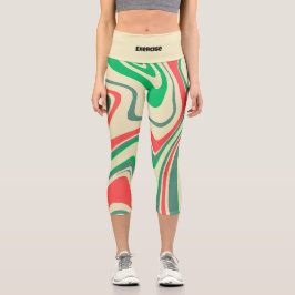 Text hinzufügen l Übung l Modernes Retro-Agromarmo Capri Leggings