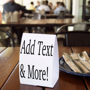 Text hinzufügen & Mehr! Personalisieren Sie Ihre e Tischaufsteller