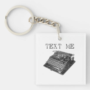 Text ich antike Schreibmaschinenillustration Schlüsselanhänger
