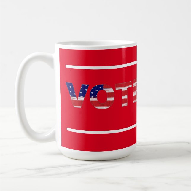 Text in Flag-Farben rot abstimmen Kaffeetasse (Links)