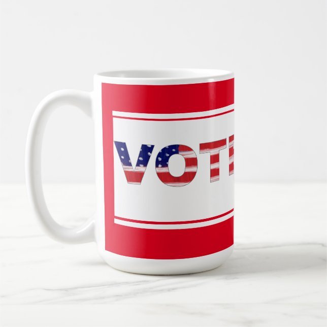 Text in Flag-Farben rot abstimmen Kaffeetasse (Links)