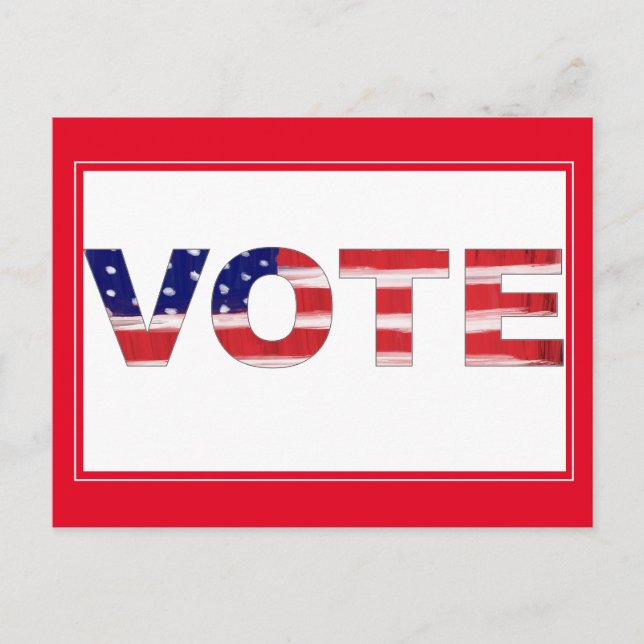 Text in Flag-Farben rot abstimmen Postkarte (Vorderseite)