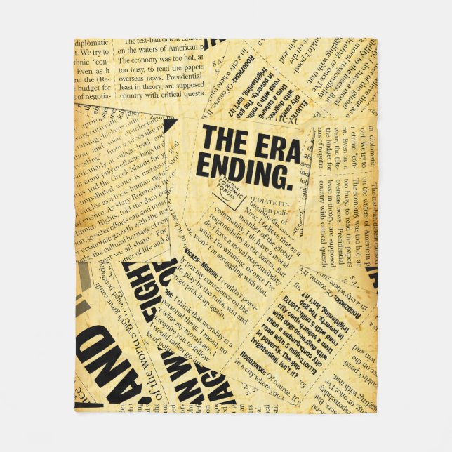 Text in Zeitungen mit altem Papier Fleecedecke (Vorderseite)