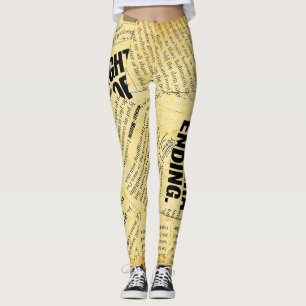 Text in Zeitungen mit altem Papier Leggings