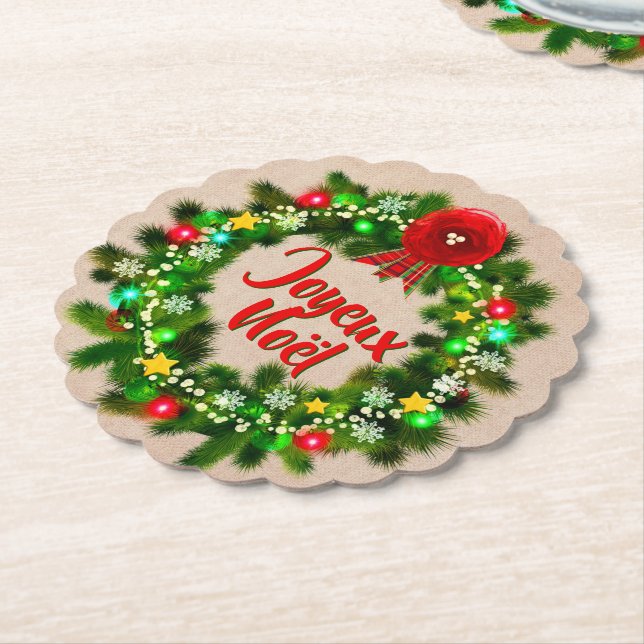Text Joyeux Noël bearbeiten Untersetzer (angewinkelt)