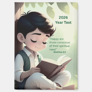 Text Junge lesend 2026 Magnet