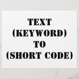 TEXT (KEYWORD) BIS (KURZER CODE) FLYER