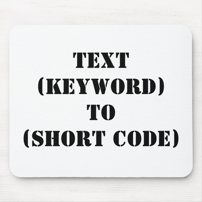 TEXT (KEYWORD) BIS (KURZER CODE) MOUSEPAD (Vorne)