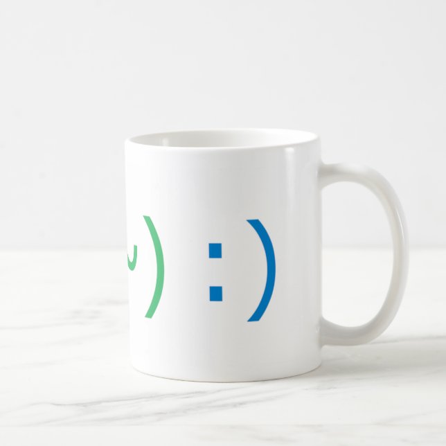Text-Lächeln (drei Stile) Kaffeetasse (Rechts)