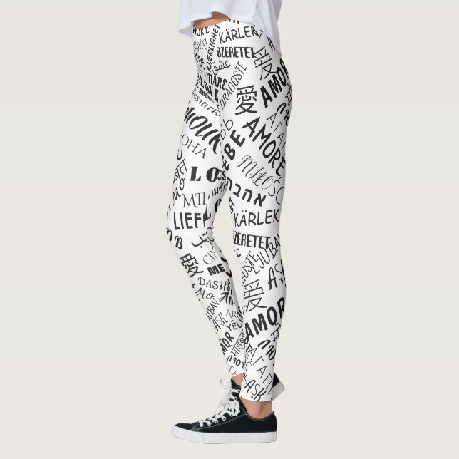 Text-Leggings Liebe Mehrsprachigkeit - Ihre Farben Leggings (Links)