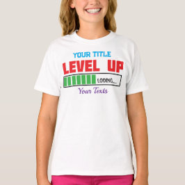 Text 'Level Up' mit grünem Ladefortschritt T-Shirt